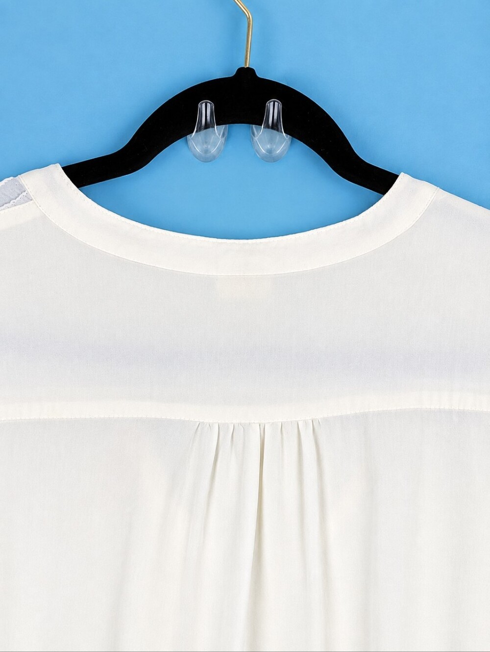 Faded Glory White Pleated Pintuck Button-tab Cuffed Long Sleeve Blouse Large - Picture 8 of 8